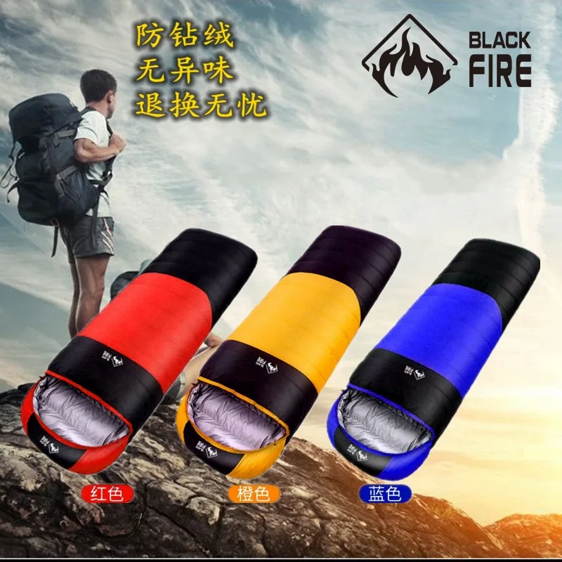 Black Fire Light Goose down Sleeping Bag down-Filled Sleeping Bag Outdoor Camping Warm Adult Envelope Lunch Break Sleeping Bag W