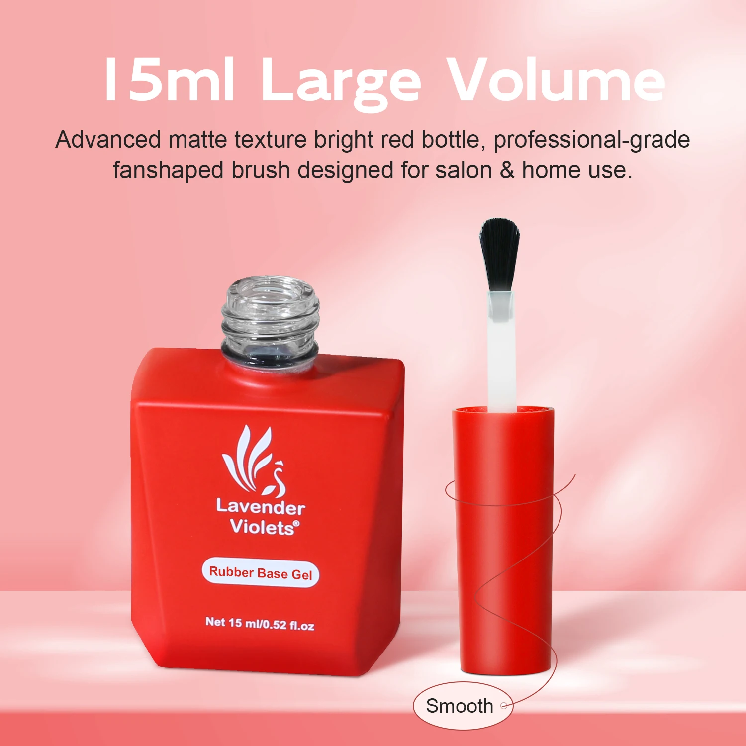 15ml Rubber Base Coat, High Adhesion Soak Off Base Gel Nail Polish, Easy to Apply for Starter Beginner Home Salon Nail Manicure