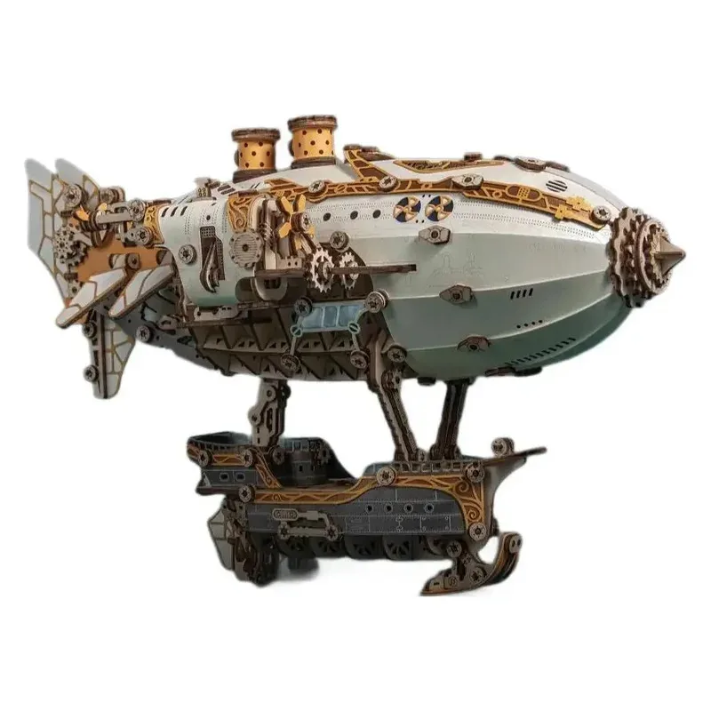 لعبة مكعبات بناء خشبية مصنوعة يدويًا من Magic Castle House Steam City Fantasy هدية عيد ميلاد للأولاد والبنات