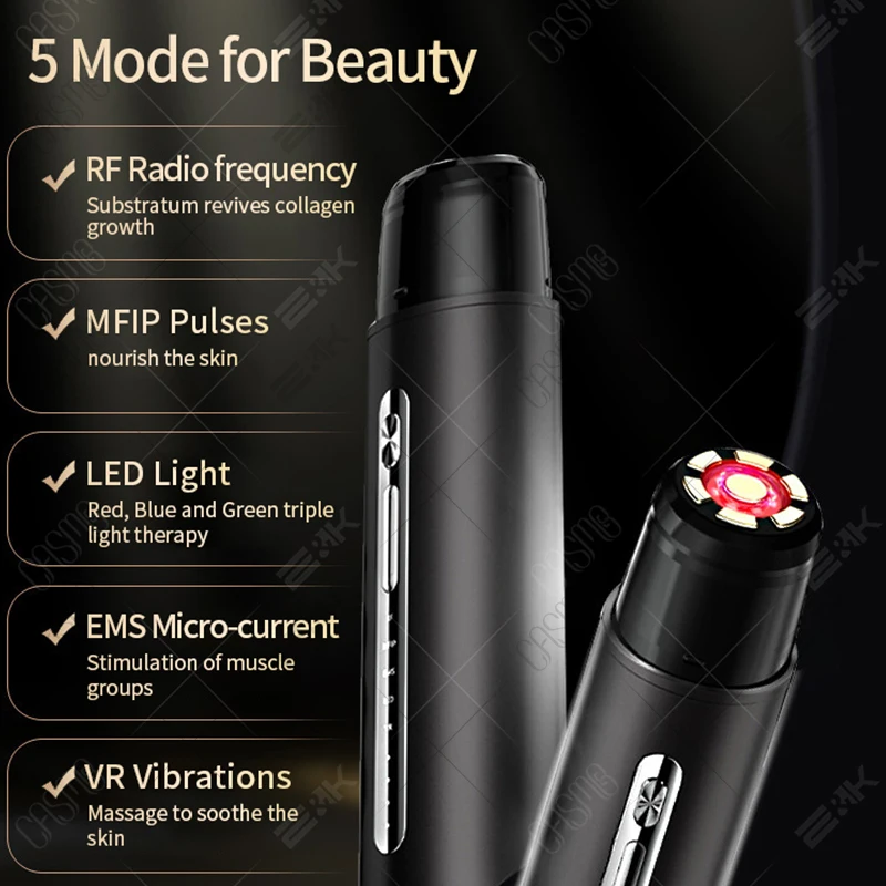 EMS RF Face Massager MFIP Pulse Face Beauty Device Skin Rejuvenation Light Pherapy Vibration Eye Massage Eye Skin Lift Anti Age