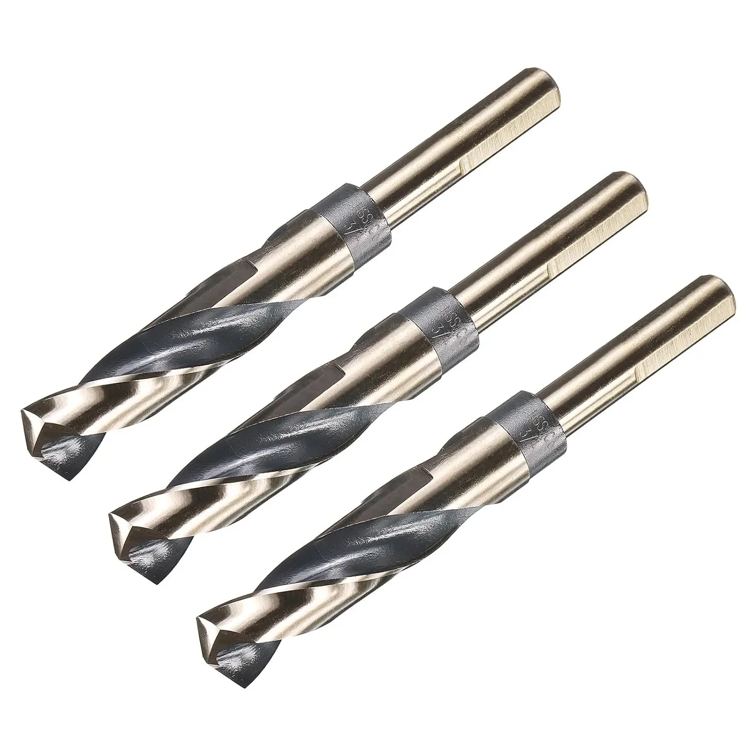 

Сверло 3/4 дюйма с уменьшенным хвостовиком 1/2 дюйма, быстрорежущая сталь M35 с кобальтом для твердых материалов, черное и золотистое покрытие