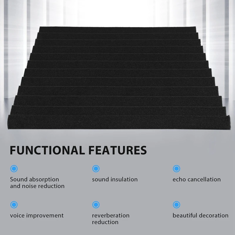 50Pcs 12 Slot Fire-Retardant Soundproof Cotton Sound-Absorbing Cotton Egg Cotton Sound-Absorbing Wall Panel