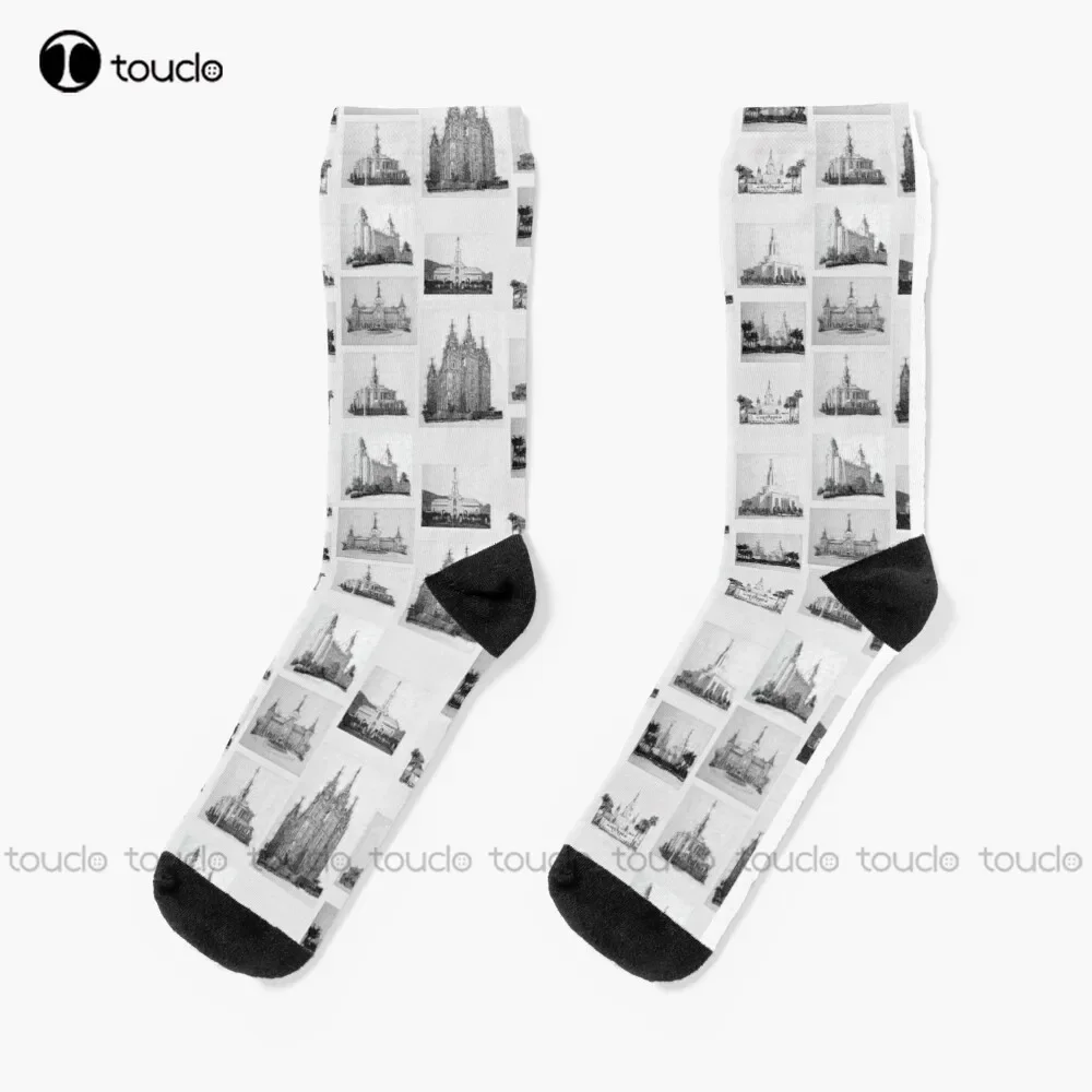 

Latter-Day Saint Temples Socks Boys Football Socks Personalized Custom Unisex Adult Teen Youth Socks 360° Digital Print