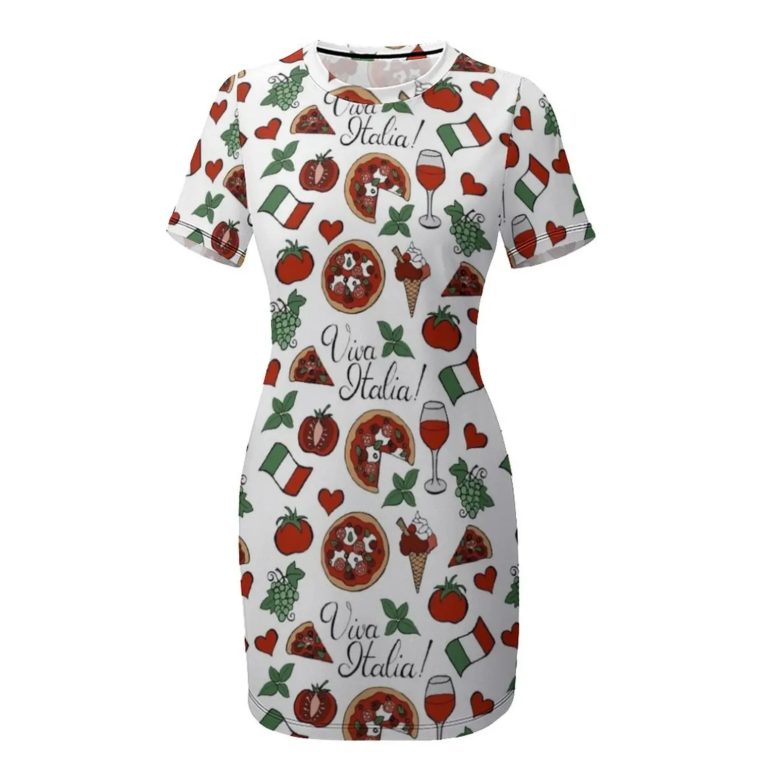 비바 이탈리아 패턴 반팔 드레스 여성 럭셔리 파티 드레스 롱 드레스 여성 여름 파티 의류