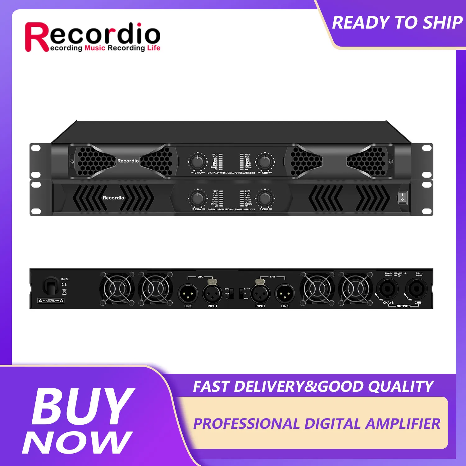 GAP-DQ2 Factory Digital Amplifier Pure Rear Stage 2-channel 1800W Cinema KTV Bar Audio Speaker Amplifier