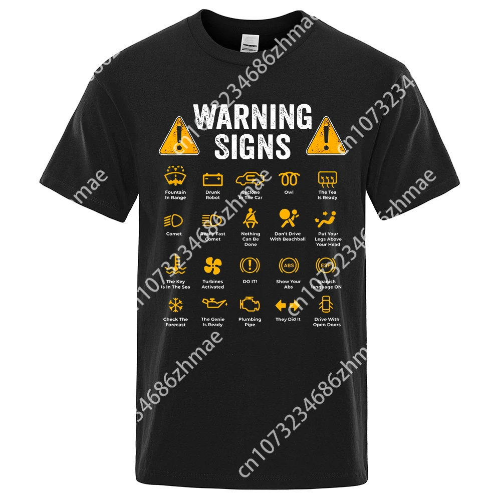 Driving Warning Signs 101 Auto Mechanic Gift Driver Funny Print T-Shirt Fashion Casual Big size T Shirt Cotton Mens Tops Tees