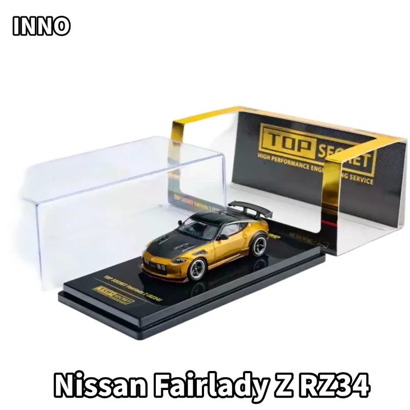 INNO 1:64 Nissan Fairlady Z RZ34 TOP SECRET Gold Diecast Model Car Toy Collectible Gift Decoration