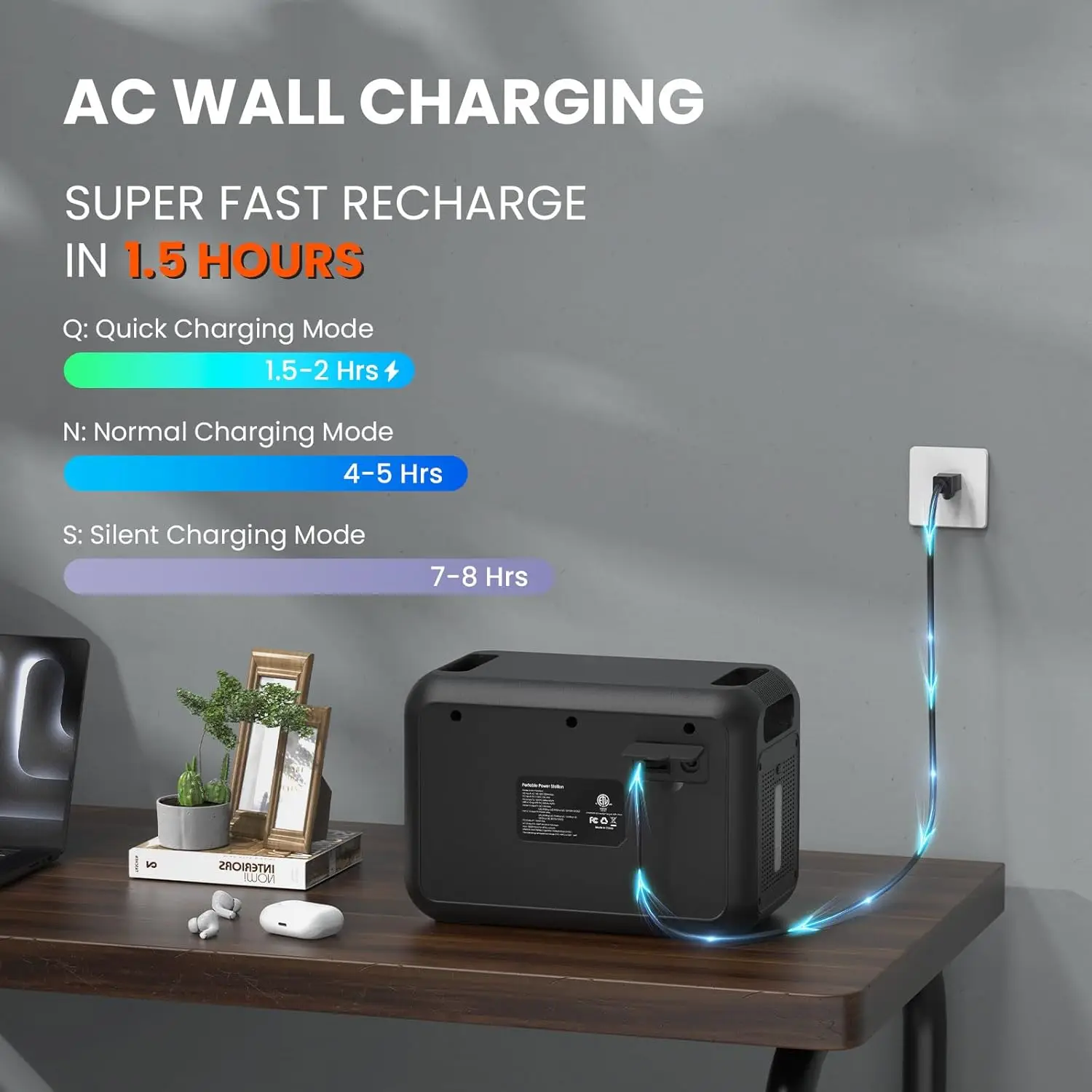 Zonnegenerator 1200 W met 2 200 W zonnepaneel 1008 Wh draagbare krachtcentrale snel opladen in 1,5 H zonne-energie batterijgenerator