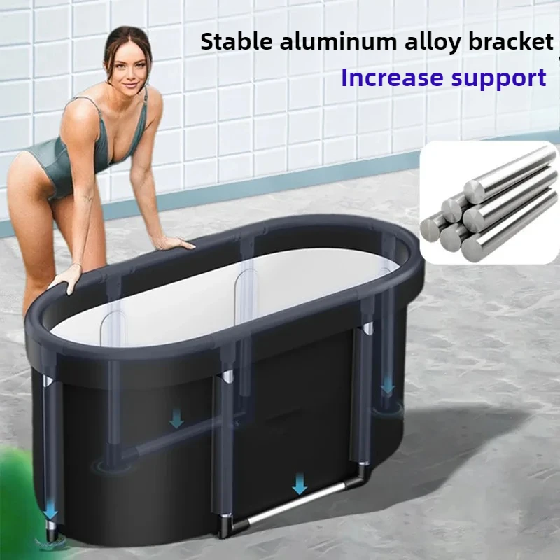 Collapsible Ice Bath Tub Portable Hot Tub for Athletes All-Aluminum Frame Cold Plunge Outdoor Garden Bath Tub Large Ice