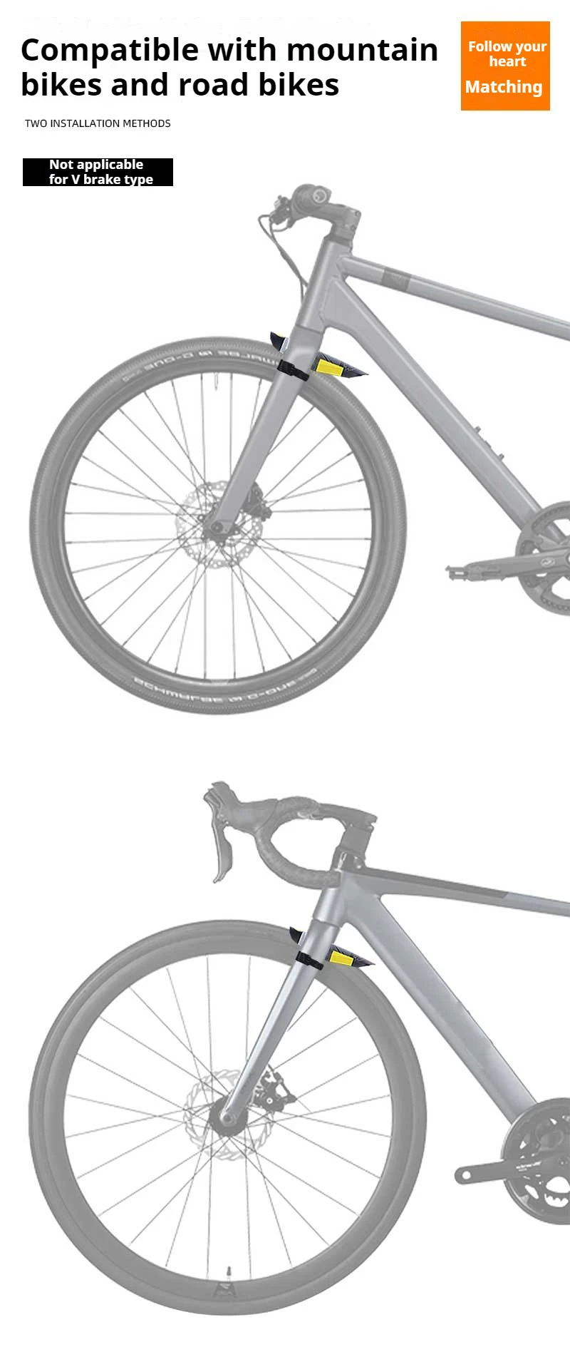 ENLEE Kotflügel für Straßenfahrzeuge, Fahrradkotflügel, Vorderradgabel für Straßenfahrzeuge, schnelle Demontage, Kotflügel, tragbarer Regenschutz – Detail 6