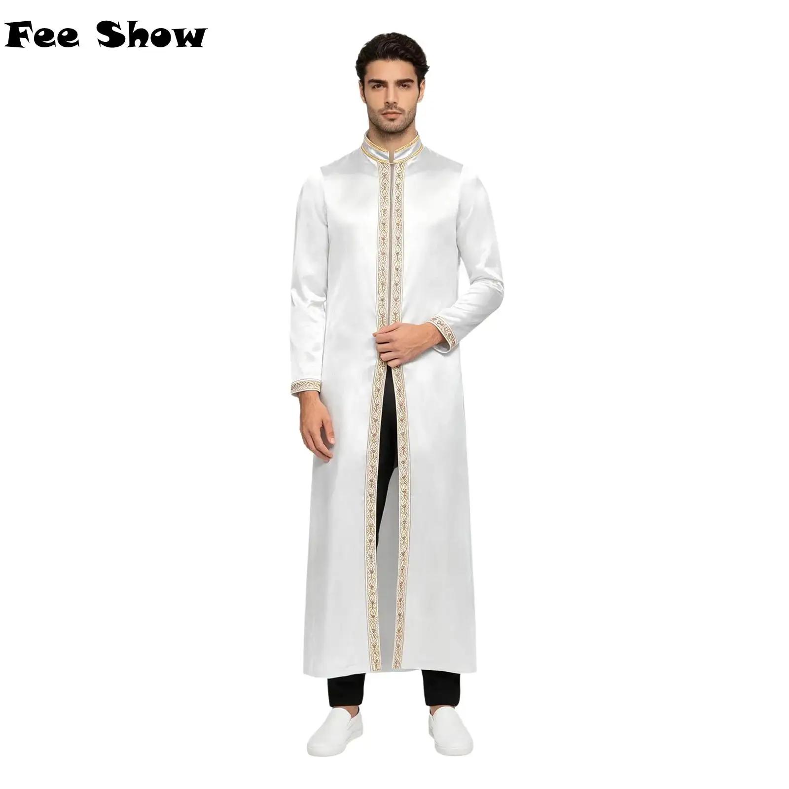Men's Muslim Islamic Satiny Arab Kaftan