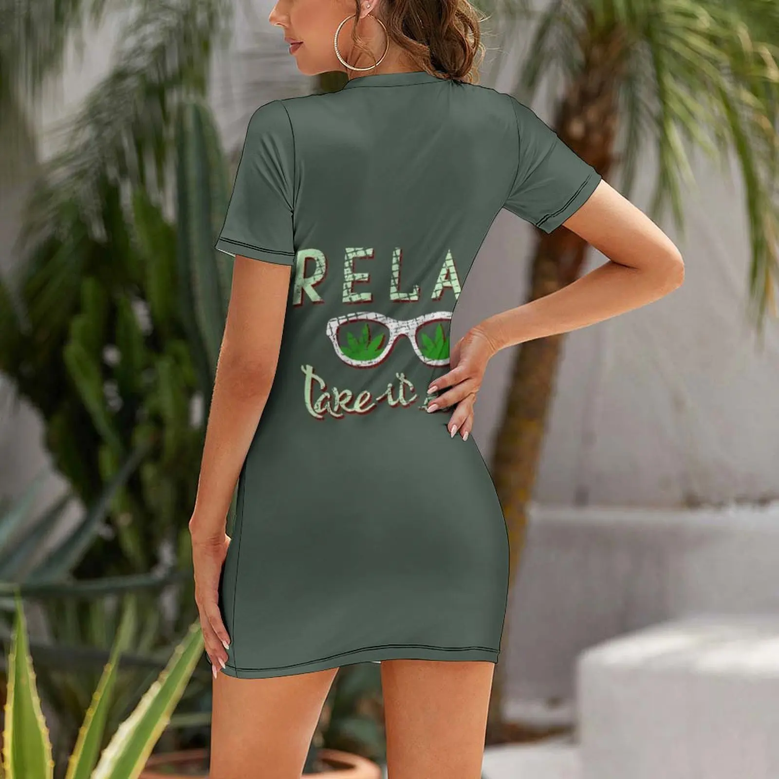 Relax - Take It Easy. Weed Dope Sunglasses Reggae Short Sleeved Dress Dresses for wedding party dresses summer woman 2025 Dress