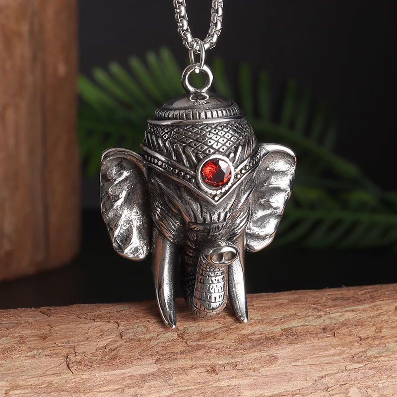 Vintage Mammoth Tribal Ethnic Necklace Animal Elephant Pendant Men Women Punk Hip Hop Rock Jewelry Party Favors