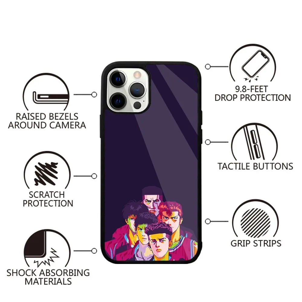 Anime S-Slam D-Dunk Phone Case For iPhone 15,14,13,12,11,Plus,Pro,Max Mini Magsafe Magnetic Wireless Charging