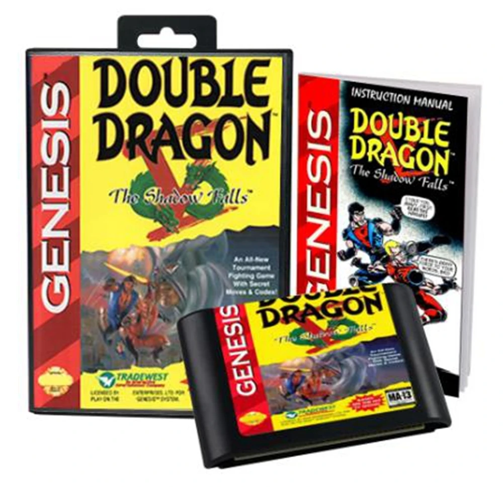 

Double Dragon the shadow falls with Box and Manual for 16 Bit Sega MD Game Cartridge Megadrive Genesis System