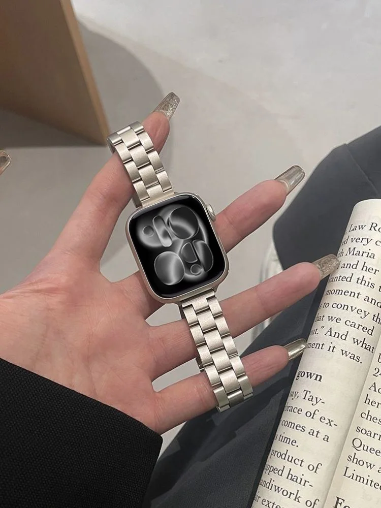 حزام لساعة أبل 11 10 46 مللي متر 42 مللي متر الترا 3-2 49 مللي متر 40 44-41 مللي متر معدن الفولاذ المقاوم للصدأ سوار iWatch سلسلة 8 9 7 5 se 6 4
