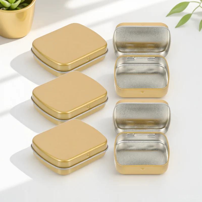 

10pcs Iron Storage Boxes Tin Container Lid Portable nament Sample Case Small Metal Empty Candy Cans Rectangular Dust Insect