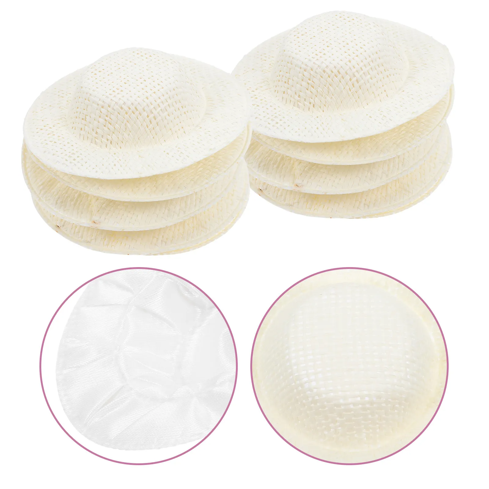 15Pcs Mini Imitation Straw Hats Lightweight Mini Knitted Caps for Crafts Miniature Woven Hats Creative Handmade Decoration