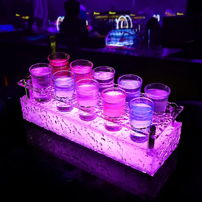 

Светящийся акриловый держатель для коктейлей Bar Iridescent, для KTV и ночных клубов, для одной порции шампанского, охлажденной до температуры льда, в форме пули