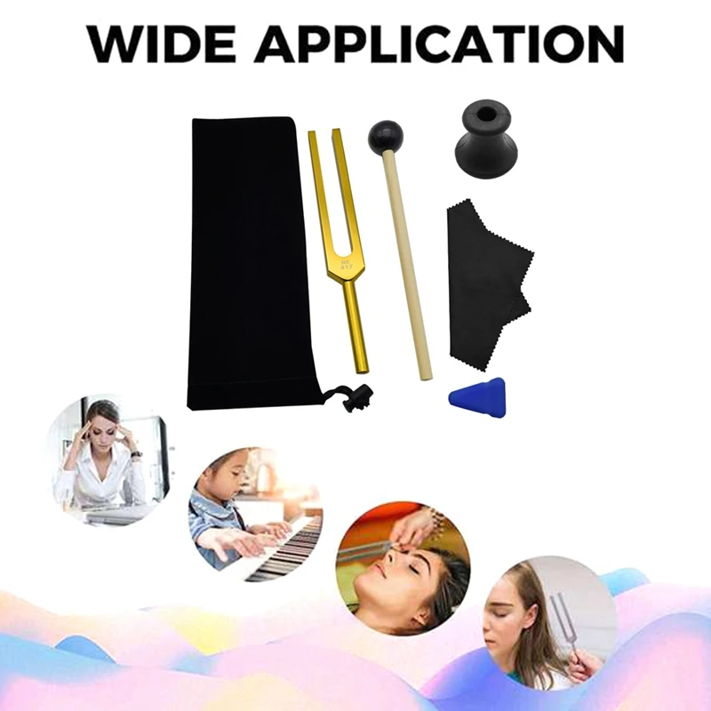 RE 417 HZ Tuning Fork Set, Sound Therapy, Gold Keep Body,Mind And Spirit In Perfect Harmony