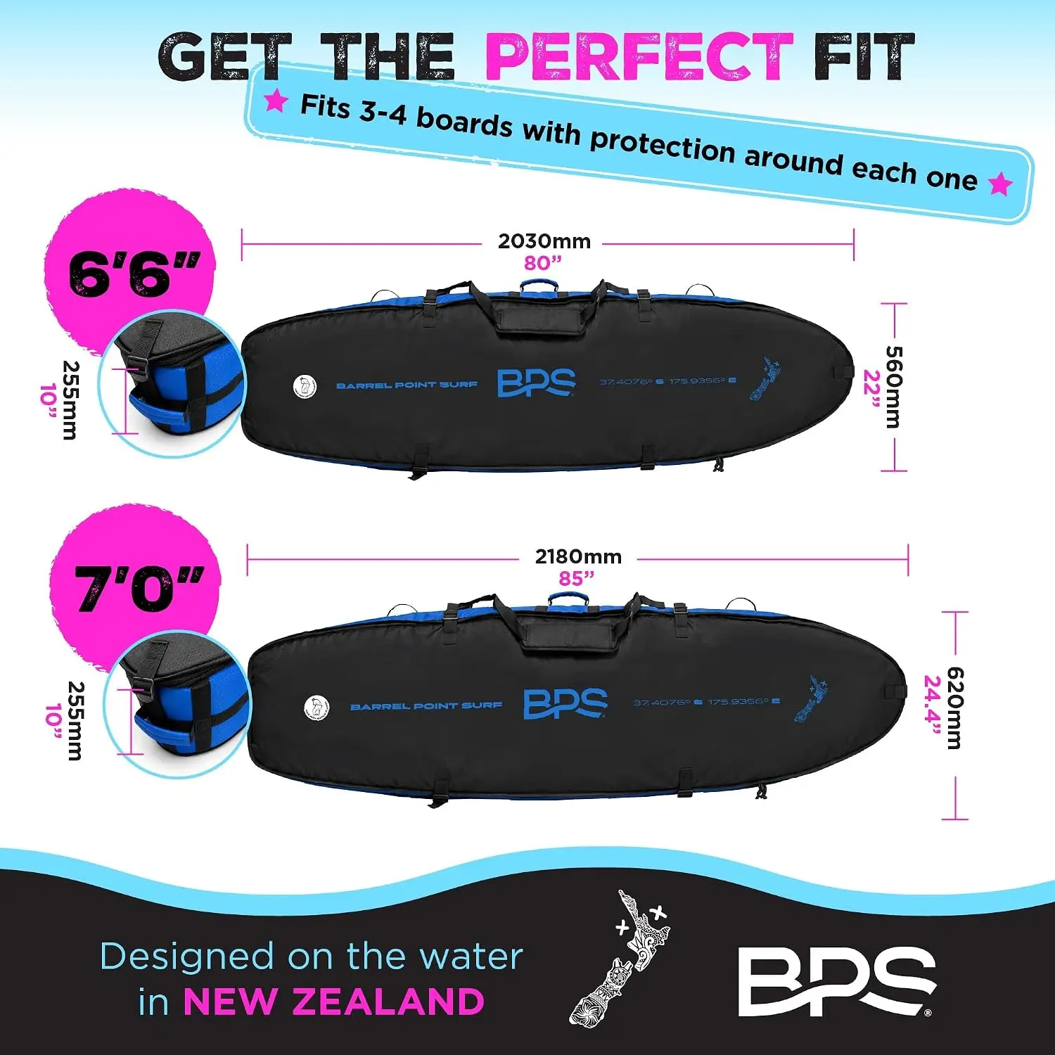 Surfboard Coffin Travel Bag, Holds 3 to 4 Boards, Made with Recycled RPET Outer Shell
