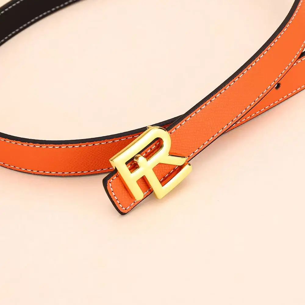 حزام نسائي على الموضة ذو وجهين بإبزيم ذهبي عالي الجودة مناسب لفساتين حزام الدنيم النسائية #4