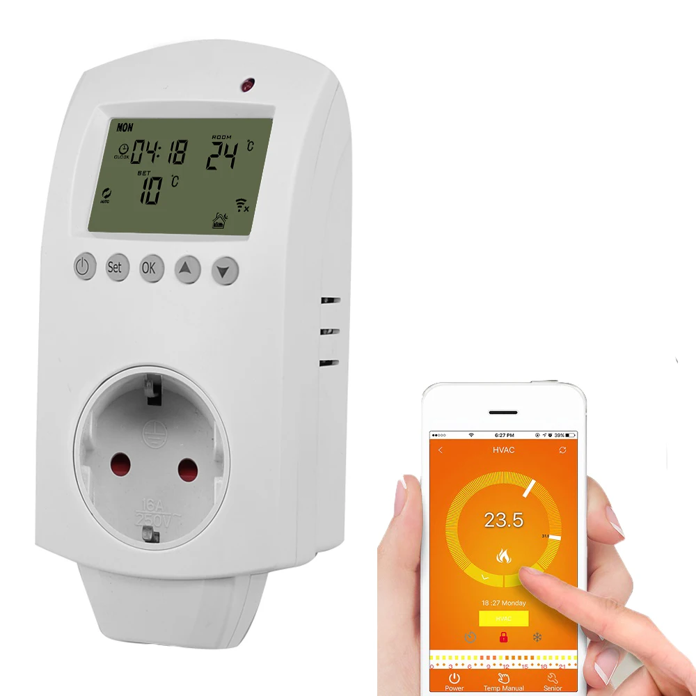 Smart outlet thermostat Easy to operate underfloor heating thermostat for all outlets