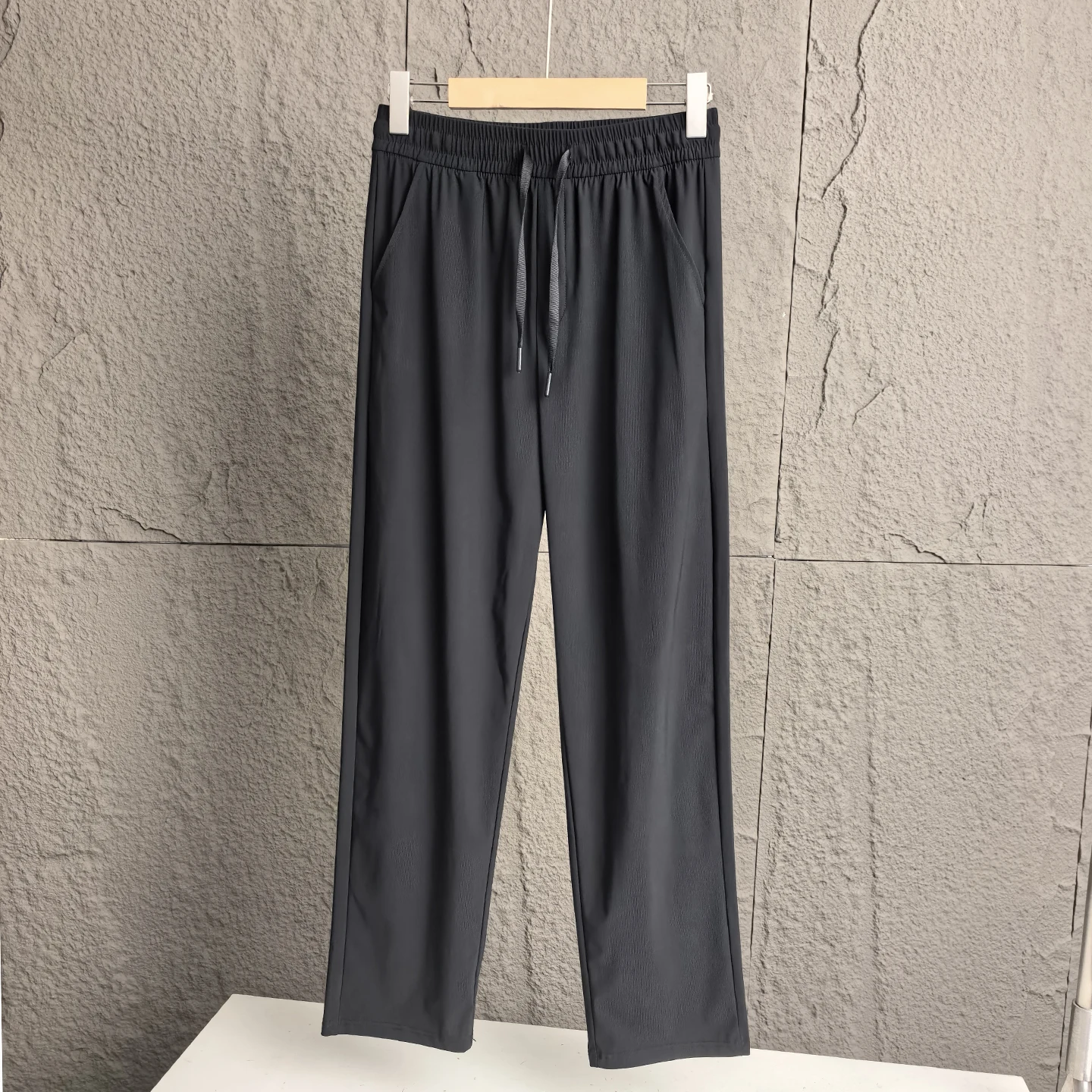 Ice Silk Technology Fabric Men's Outdoor Summer Qui Dry Elastic Pure Color Sport Casual Pants Smooth Dra Youthful Sle