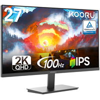 KOORUI E2721F 27 Inch  QHD 2560x1440 IPS Ultra-Thin Gaming Monitor, 100Hz, 95% DCI-P3, Adaptive Sync, 1ms MPRT, VESA 100x100