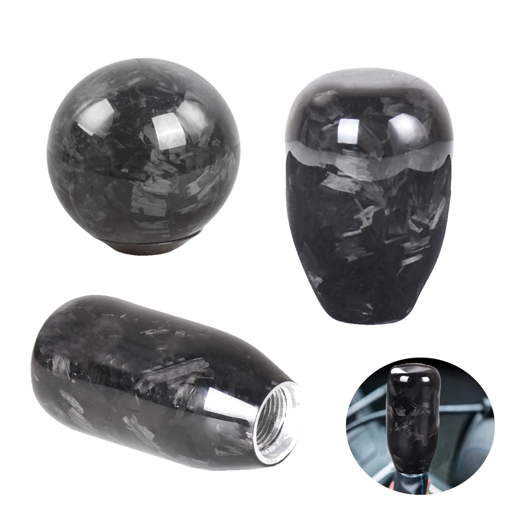 Hot Sale Car Gear Shift Knob Real Carbon Fiber Shifter Lever Round Ball Shape Auto Universal Manual Transmission Accessories