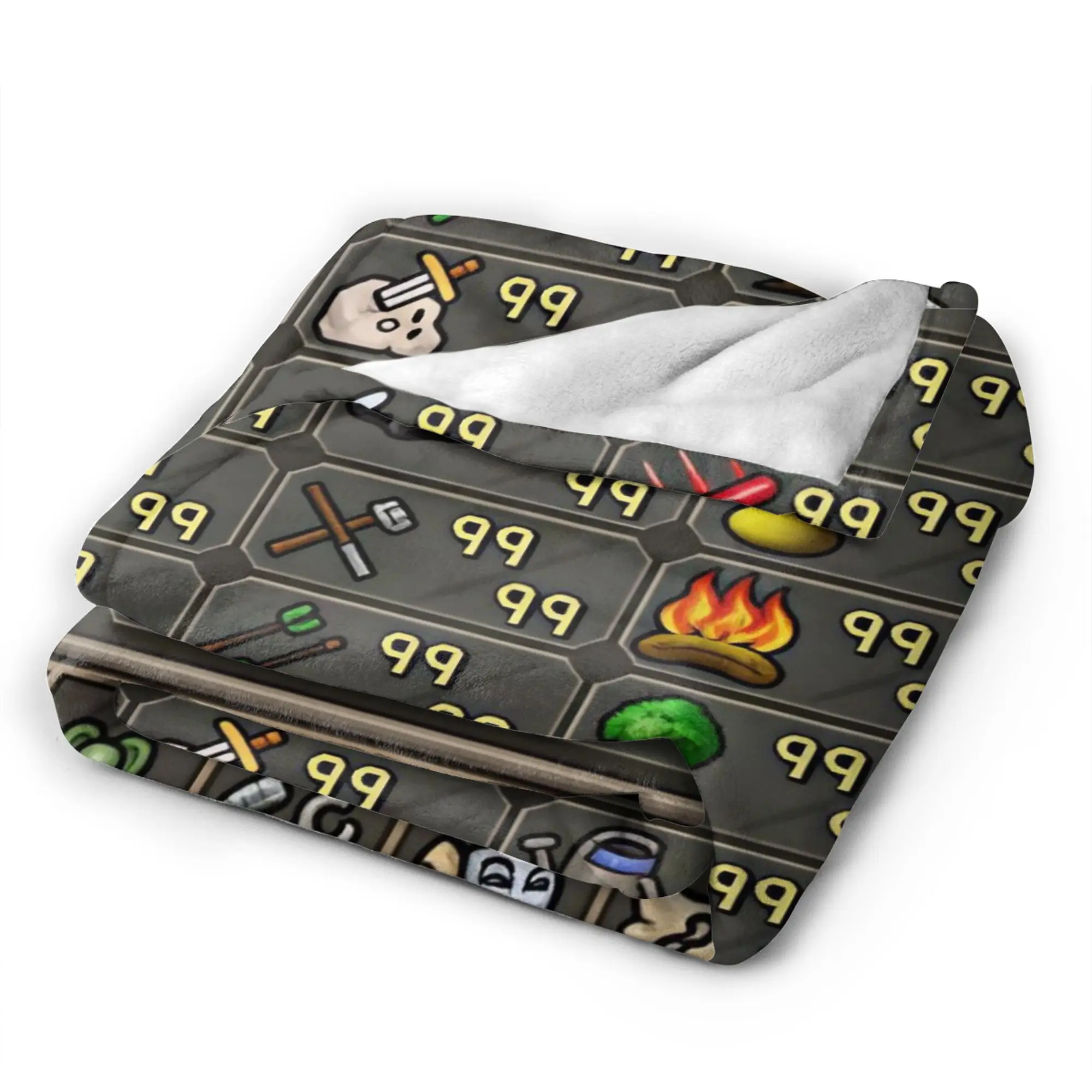 Old School Runescape OSRS Maxed 99 All Skills Total Level Blanket Quality Super Warm  Throw Blanket Winter Bedroom Bedspread