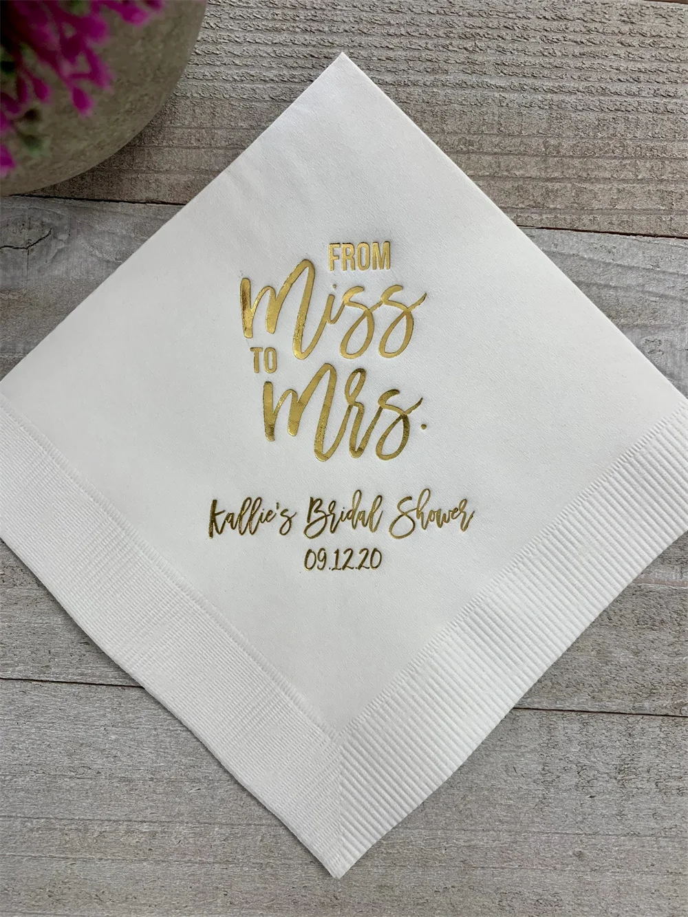 

Personalized Napkins Bridal Shower From MISS to MRS Custom Printed Monogram Napkins Personalized Wedding Napkins