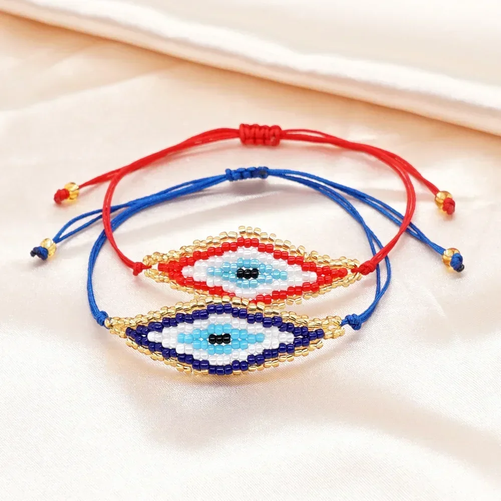 

Rice Bead Bracelet Bohemia Fashion Eye Hand Knitting Beading Originality Design Geometry Ma'am Adjustable Bracelet