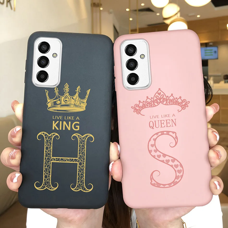 For Samsung Galaxy F13 Fashion Phone Case Luxury Crown Letter Advanced Sense Soft Silicon Back Cover Lover Protective Shell New