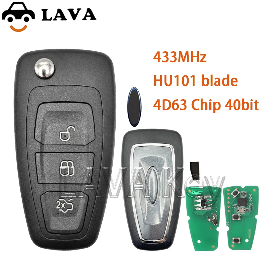 LAVA 433 МГц 4D63 чип 40 бит дистанционный ключ от машины для Ford Mondeo C-Max S-Max Focus Fiesta 2010 2011 2012 3 кнопки брелок LAVA 433 МГц 4D63 чип 40 бит дистанционный ключ от машины для Ford Mondeo C-Max S-Max Focus Fiesta 2010 2011 2012 3 кнопки брелок