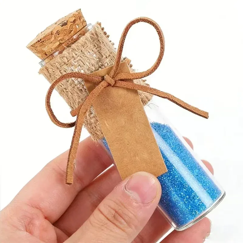 10Pcs Mini Clear Glass Bottles,DIY Drifting Wish Bottle Hanging Decoration- Message Vials Spice Containers Empty Wish Jars