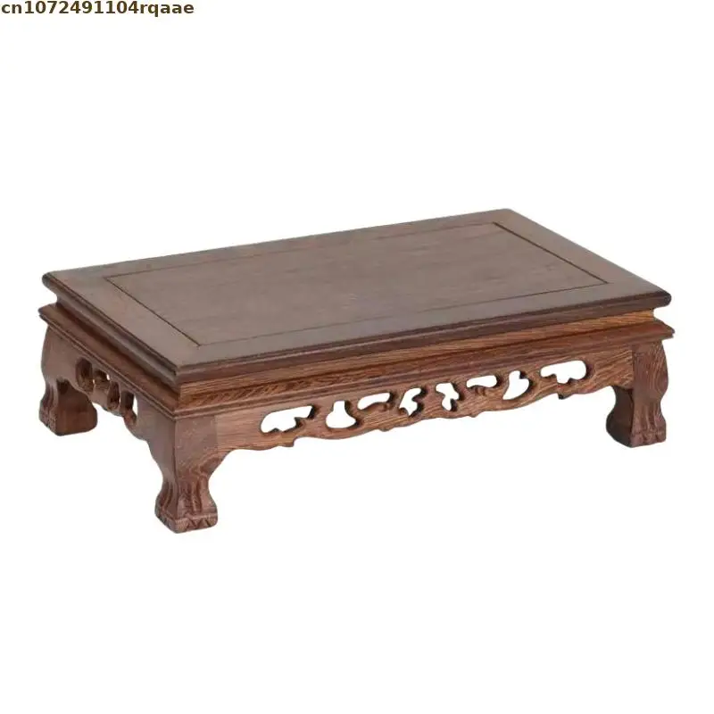 Miniature Wooden Sorting Table Figurines Vase Flower Pot Display Stand Bonsai Plant Shelf Coffee Tea Sets Pedestal Wood Base