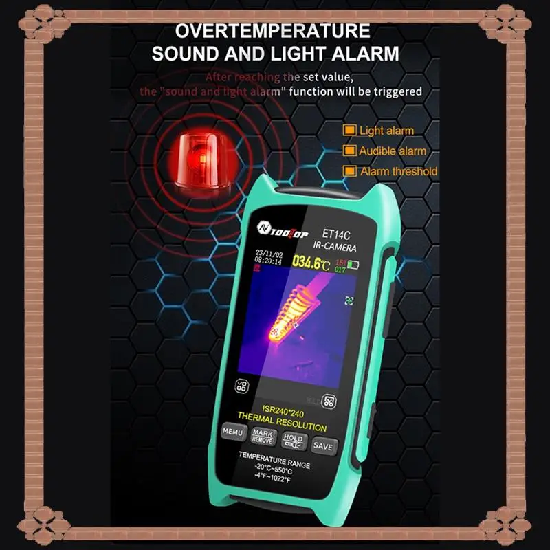 

24-Hour Delivery TOOLTOP Thermal Imager ET14C 2.8Inch Isr240x240 25Hz Thermography Camera Electrical Fault Detector Detect