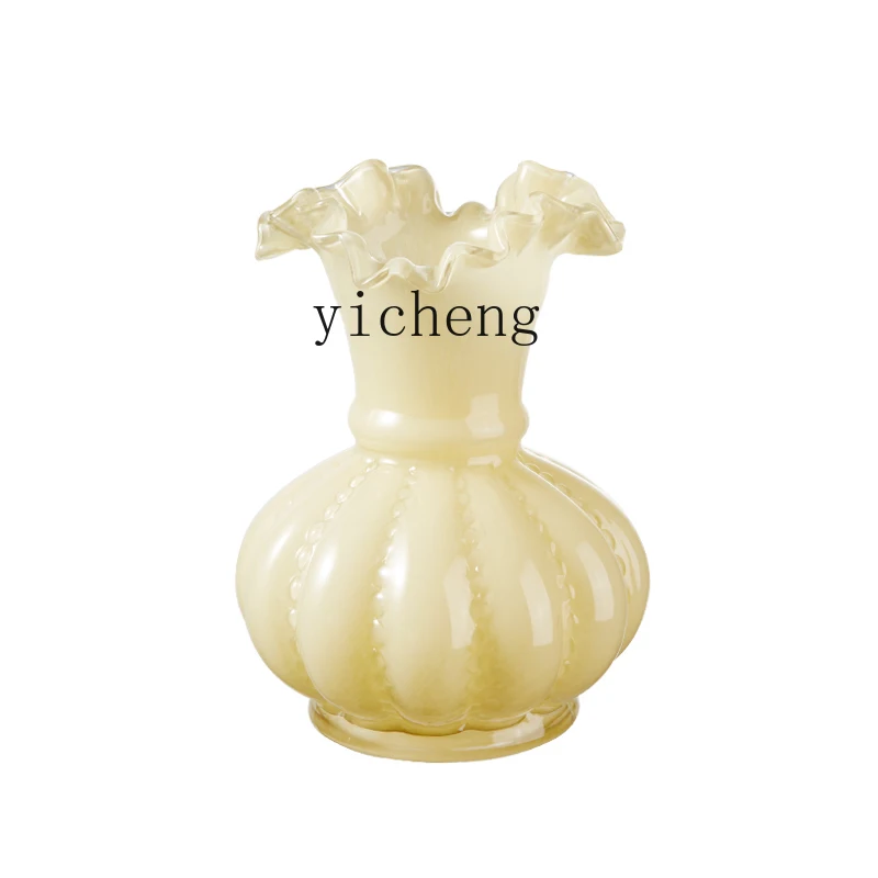 TWR vase water flower high-end light luxury glass pink simple glass