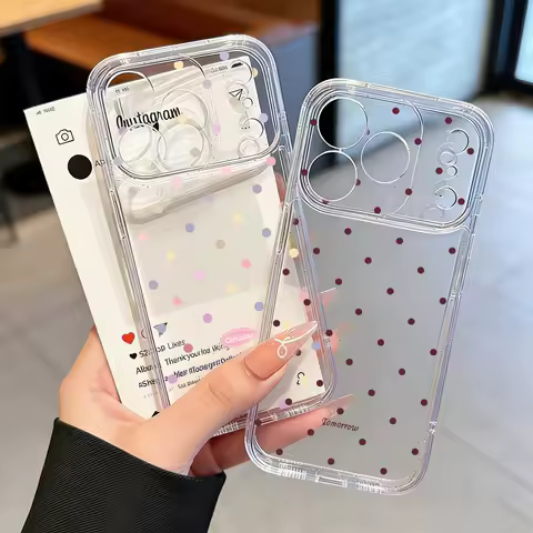 Case For OPPO A6 PRO 5G Reno 14 Pro 14f 13f 12F 11 12&nbsp;A5 Pro A3X A79 A35 A54 Silicone Polka Dots Transparent Cover