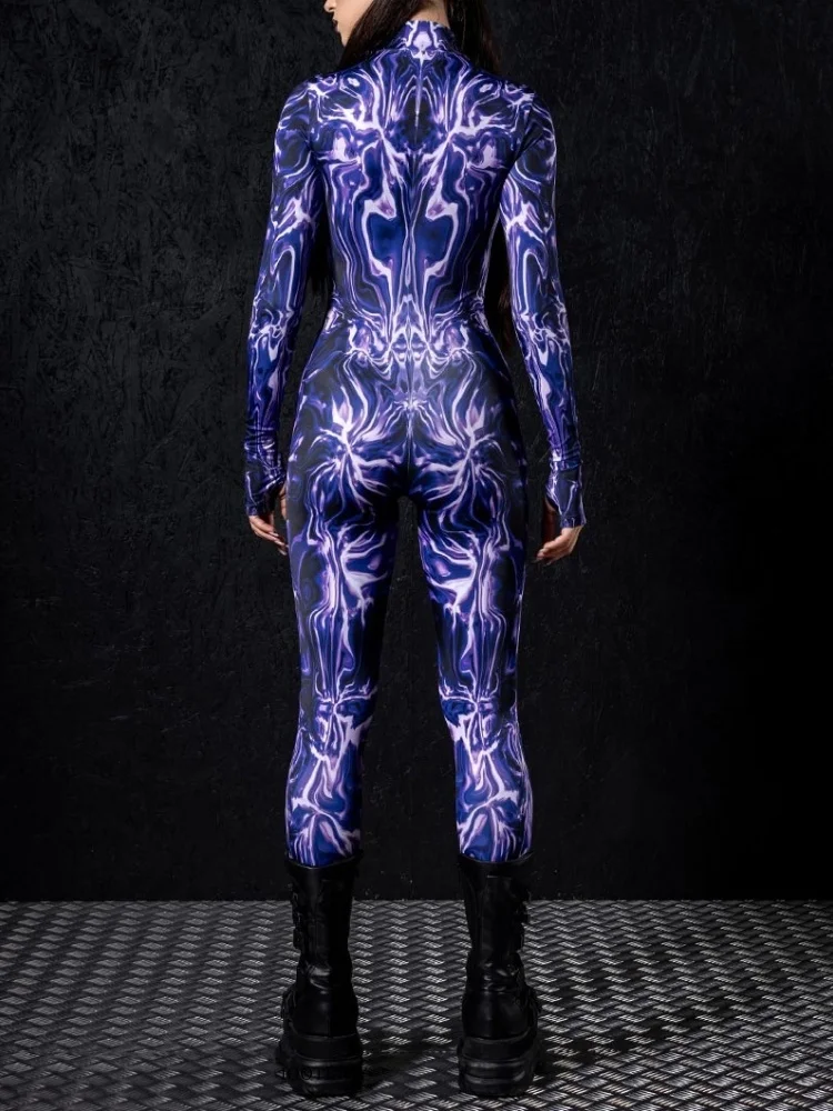 Bodysuit-Strumpfhose für Bühnenauftritte bei Feiertagspartys, neuer Unisex-Partner-Print-Rollenspiel-Jumpsuit, Punk-Muskel-Aerial-Yoga-Anzug – Detail 3