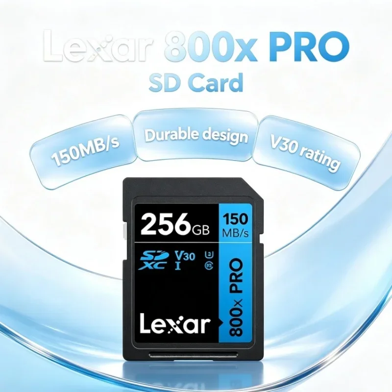 Lexar 800x Pro Flash Memory Card Read 150MB/s SDXC UHS-I V30 U3 Class 10 4K 32GB 64GB 128GB 256GB for Drone