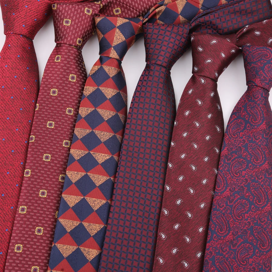 Luxus 8CM Herren Krawatten Krawatte Rot Farbe Krawatten Für Mann Bräutigam Jacquard Gewebt Krawatte Für Business Hochzeit party