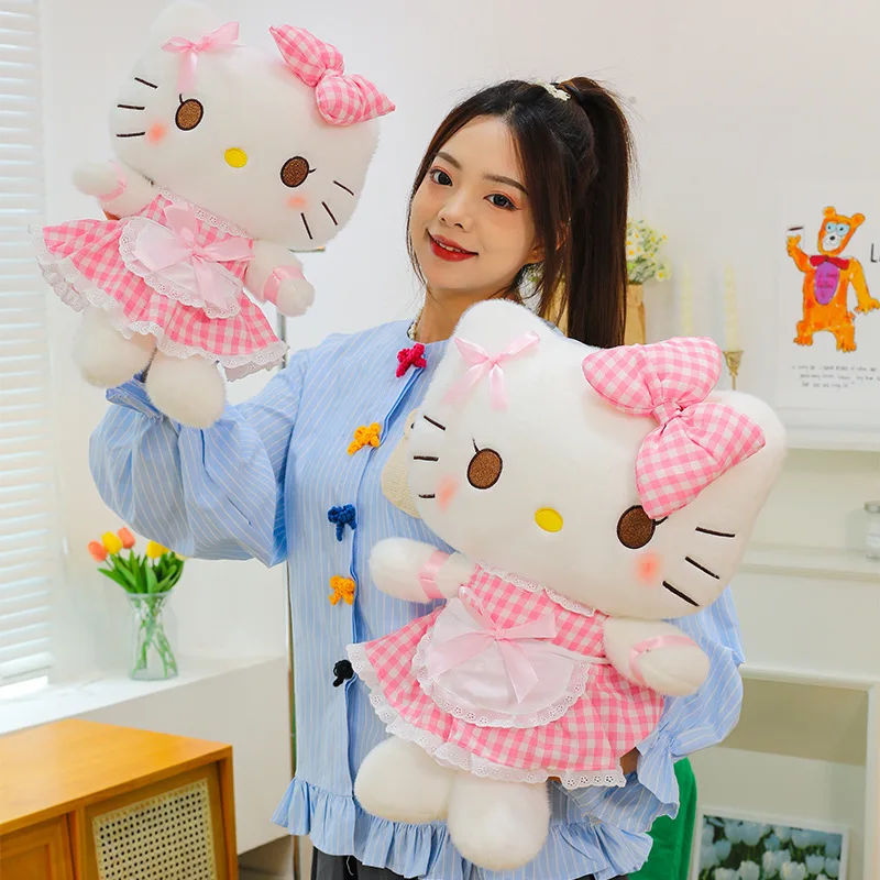 65cm Sanrio 헬로 키티 애니메이션 헬로 키티 인형 장난감 플러시 소프트 베개 소녀 생일 선물 Kawaii 헬로 키티 봉제 인형