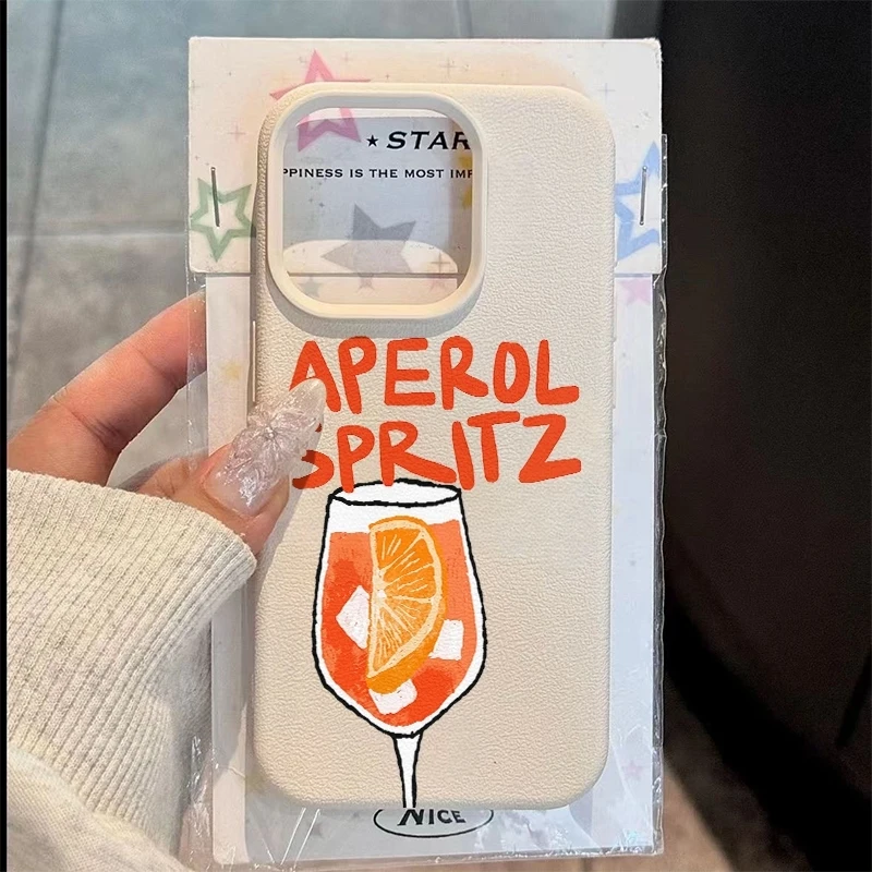 Funda de Silicona con Diseño de Aperol Spritz para iPhone 17, 16, 15, 14, 13, 12, 11 Pro Max, XS Max, XR, X, 8, 7 Plus