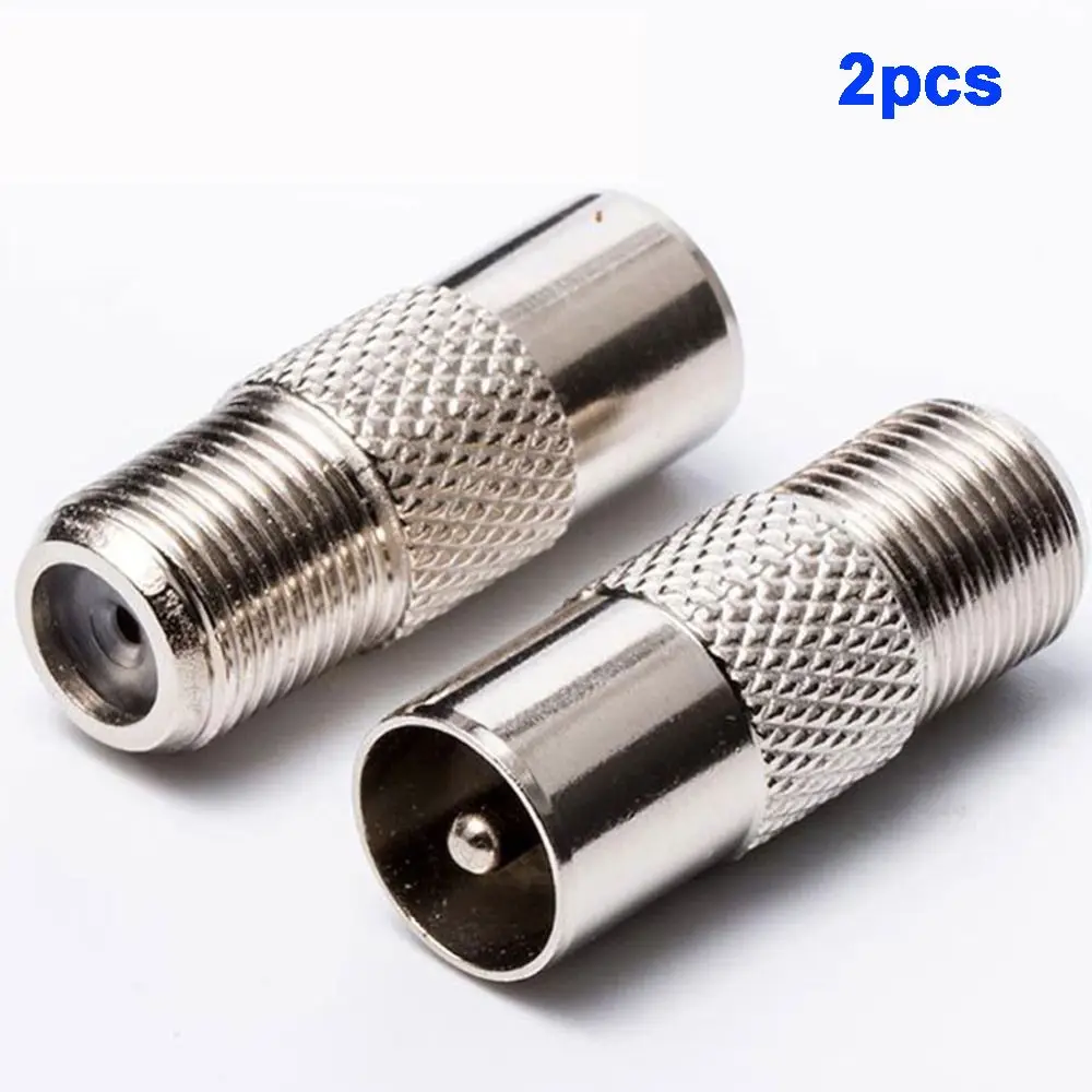 Aerial PAL RF Coax Adapter Screw Antenna Plug F To RF male Adaptor Converter Connector