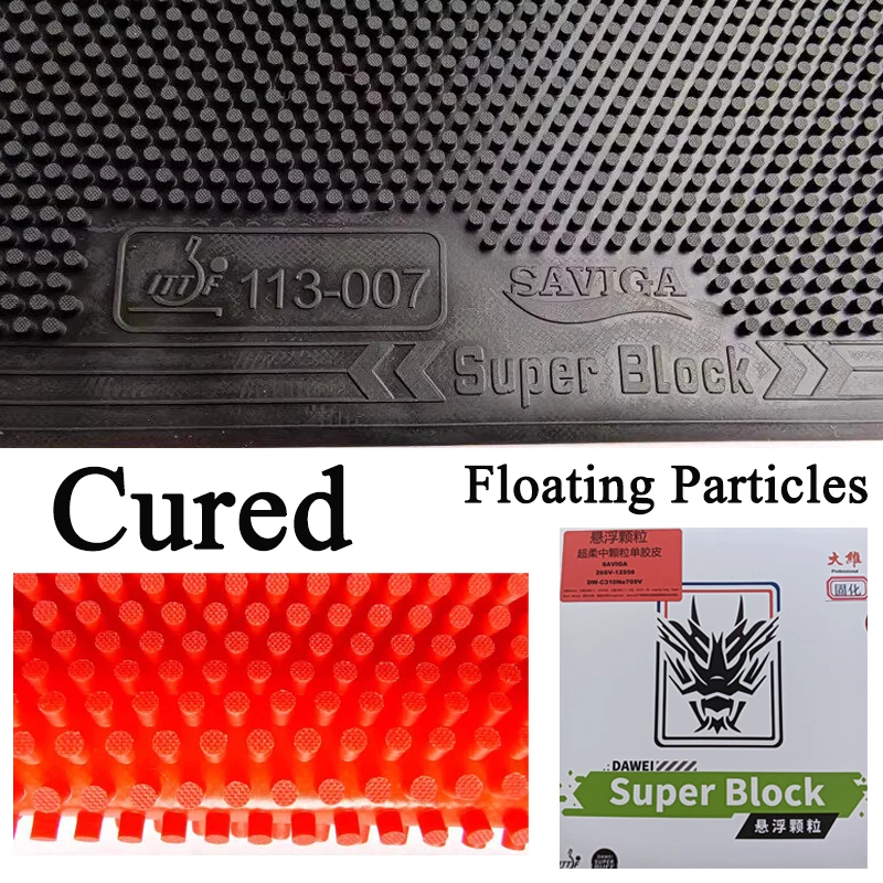 

DAWEI SAVIGA Super Block Table Tennis Rubber Ultra-Soft Cured Floating Particles Long Pips OX Durable Ping Pong Rubber Anti-Spin