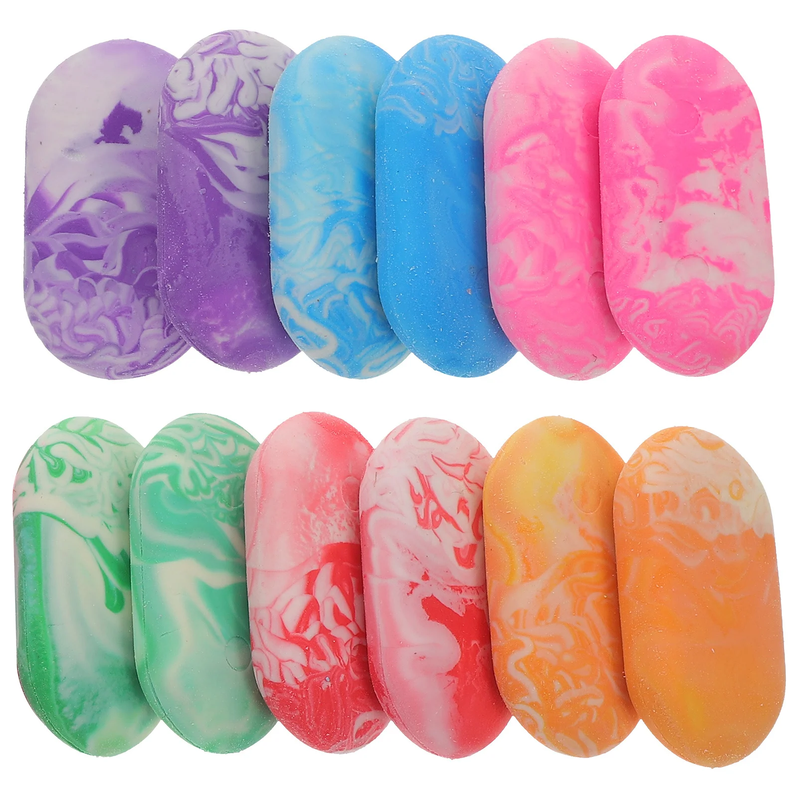 12 Pcs Cute Small Erasers Classroom Supplies Marble Adorable Stationery for Drawing Bulk