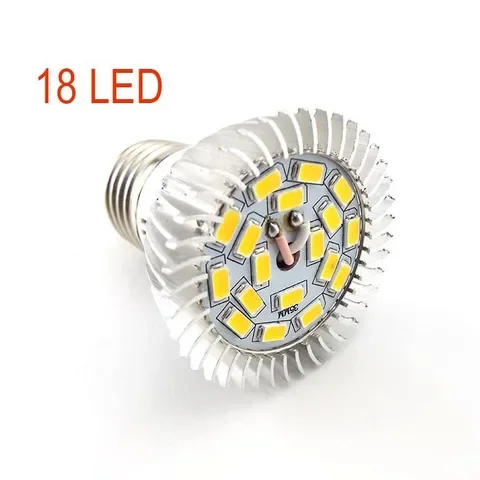 Luz amarilla de espectro completo para invernadero de interior, caja de luces para Cultivo de plantas, lámparas Phyto E27, 18/28LED, Cultivo para el hogar