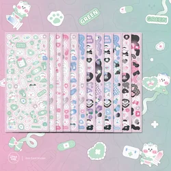 MOHAMM 12 Sheets Glitter Cute Cat Cartoon Stickers for Photocards Collage DIY Craft Projects Journal Page Decoration